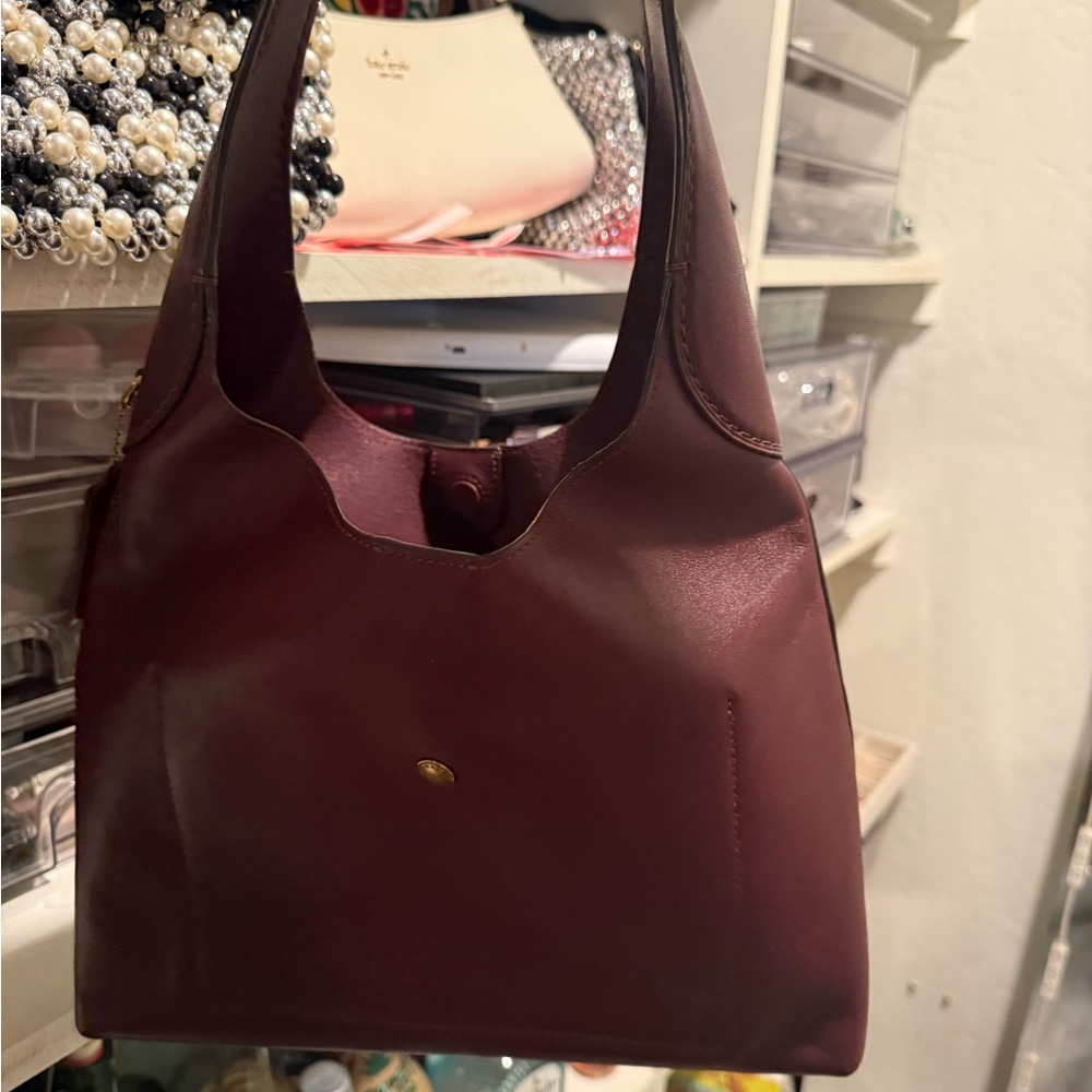 Coach Maroon Leather Hobo Bag - Picture 3 of 4